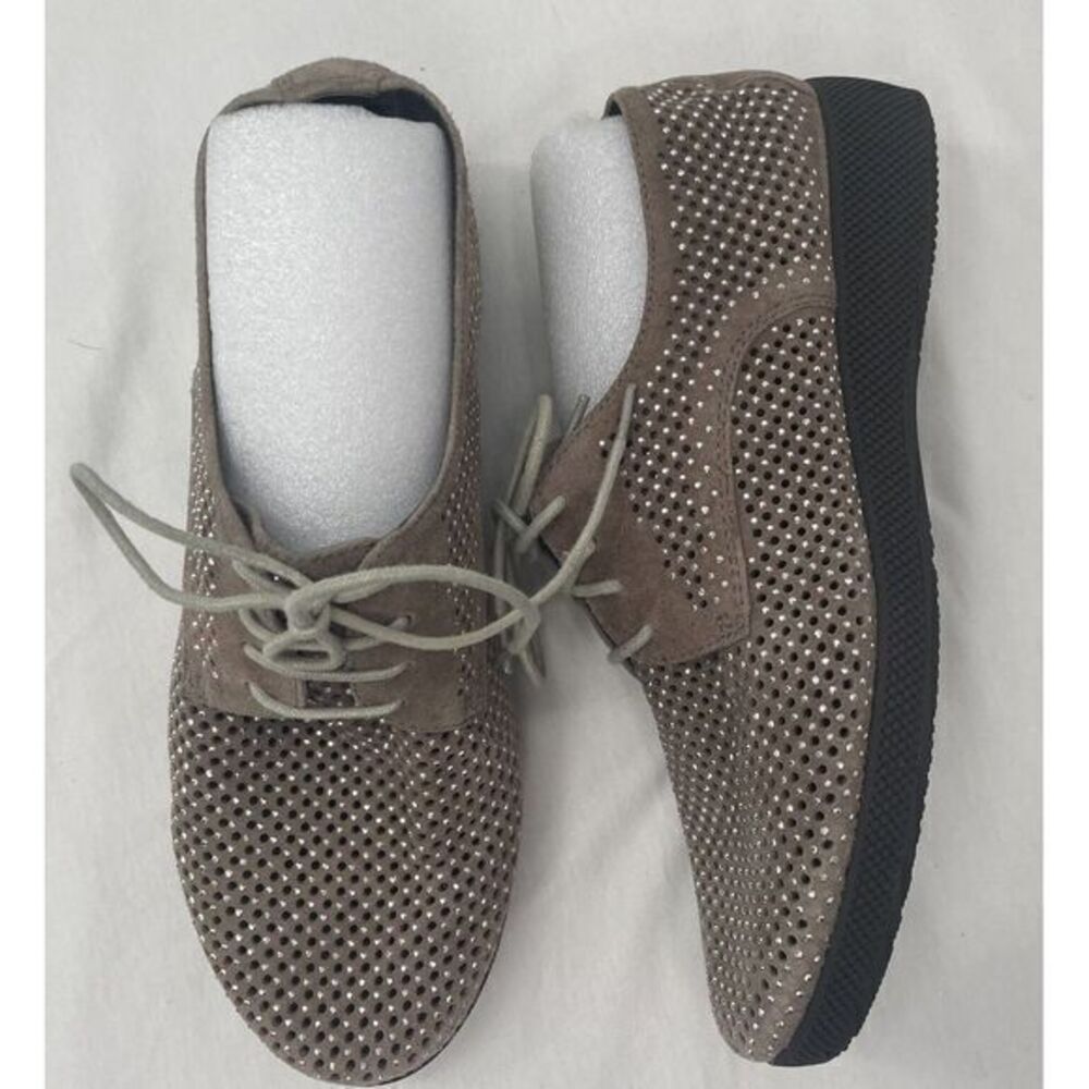 Vaneli Sport Womens Aleria Oxfords Shoes Brown Suede Studded Perforated 7N